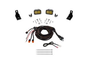 Ford Maverick Ditch Light Kit - Above Hood - Diode Dynamics - Stage Series Backlit - Amber - `22-`24